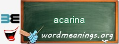 WordMeaning blackboard for acarina